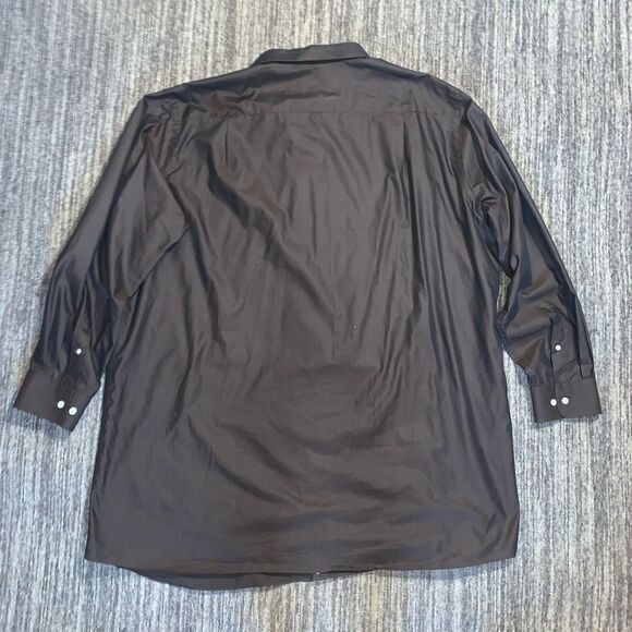 Alexander Lloyd Mens Size 2XL Button Front Shirt Iridescent Brown Long Sleeve - Picture 5 of 5